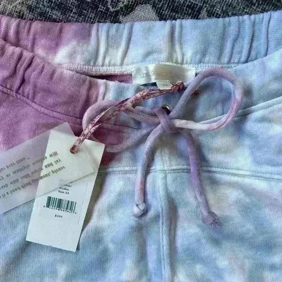 NWT LoveShackFancy Etty Cropped Jogger Pant tie dye storm Purple/Blue - Picture 2 of 5